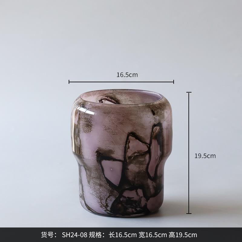 

Luxury Glass Vase for Flowers Creative Large Opening Art Home Decor