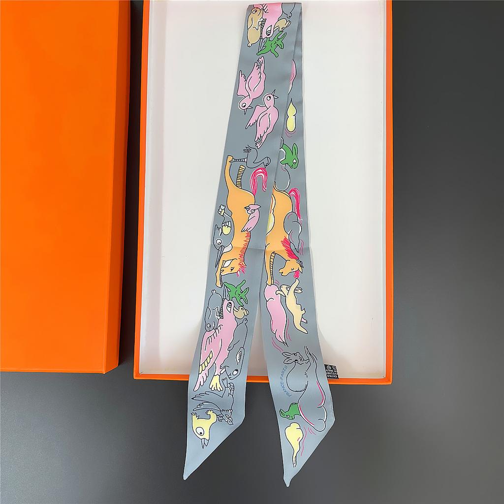 Brand Design Twill 100% Silk Scarf Luxury Fashion Scarf Women Foulard Skinny Bag Scarves New Hot Neckerchief Hair Headband