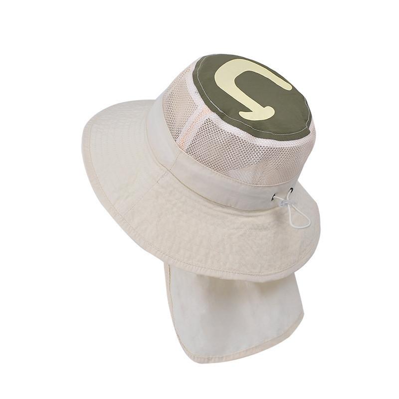 Стильная детская летняя кепка для защиты от солнца с защитой шеи Bicolor Beige