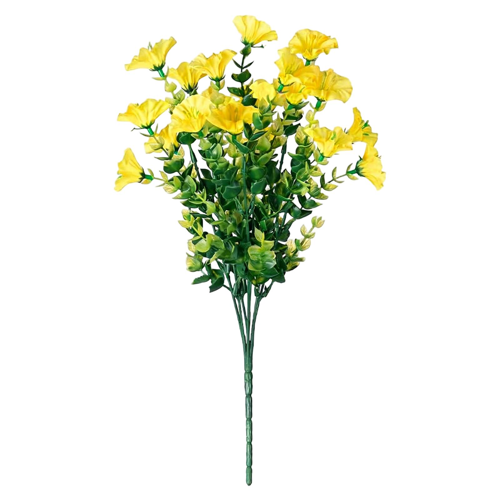 

Artificial Outdoor Flowers, Faux Silk Morning With Leaves, Available In A Variety Of Colors, Suitable For Porches, Patios, Patios, Gardens One Size жовтий