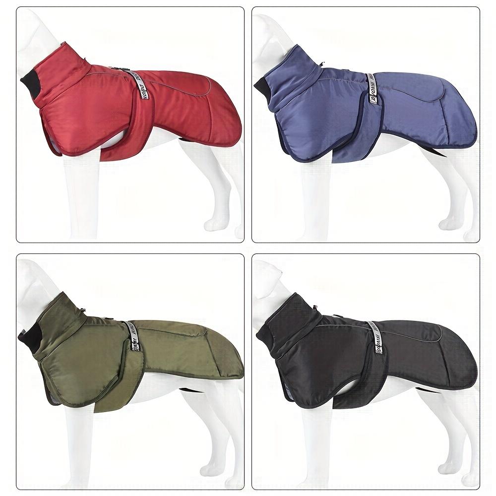 Thick Winter Dog Jacket for Large Dogs - Waterproof Windproof Reflective Coat with Adjustable Straps & Snap Buttons, 100% Polyester