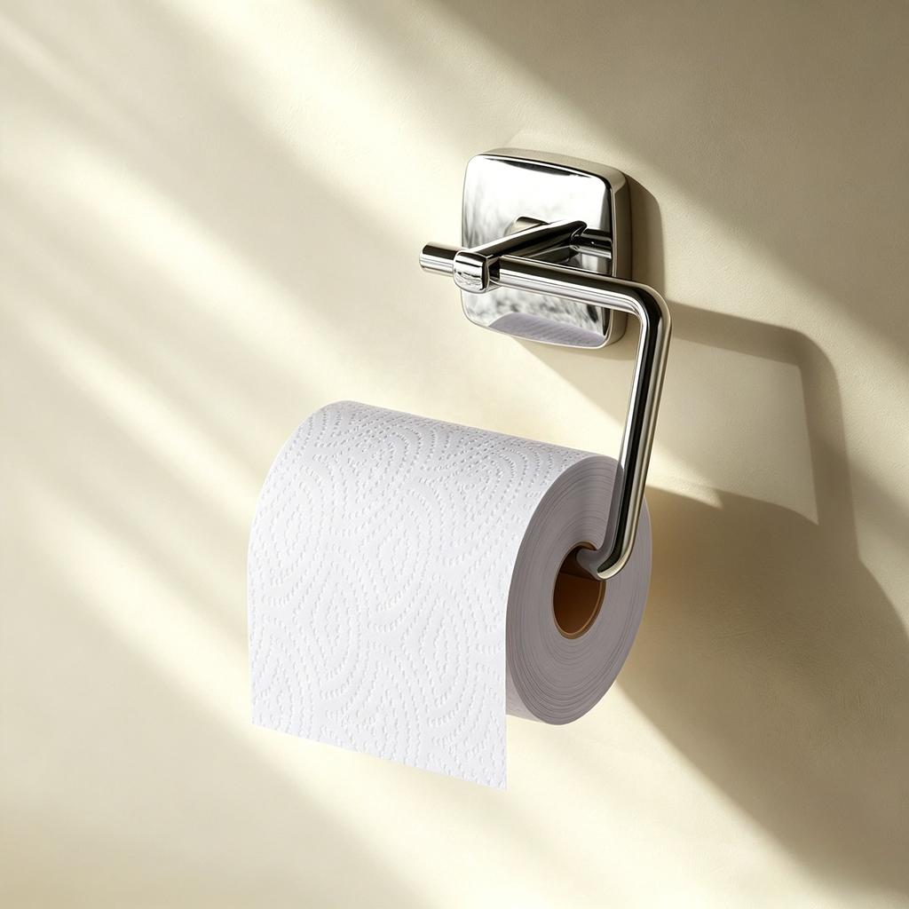 Metalique 51021A-CR Modern Chrome Wall-mounted Durable Stainless Steel Ring Zinc Alloy Base Toilet Tissue Roll Paper Holder
