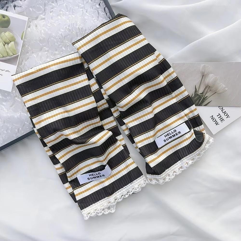 Fashion Ice Silk UV Protection Sleeves Striped Loose Anti-UV Arm Covers Cool Ice Sleeves Summer Outdoor