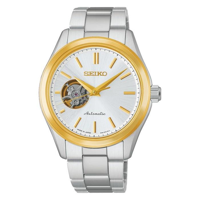 SEIKO SELECTION HFB004J Men s Mechanical Watch (Automatic & Hand-Winding), Open Heart, White Dial
