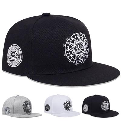 1Piece Unisex Big Eyes Embroidery Hip Hop Hat Outdoor Adjustable Sunscreen Leisure Hat Spring Autumn Travel Tourism Vacation