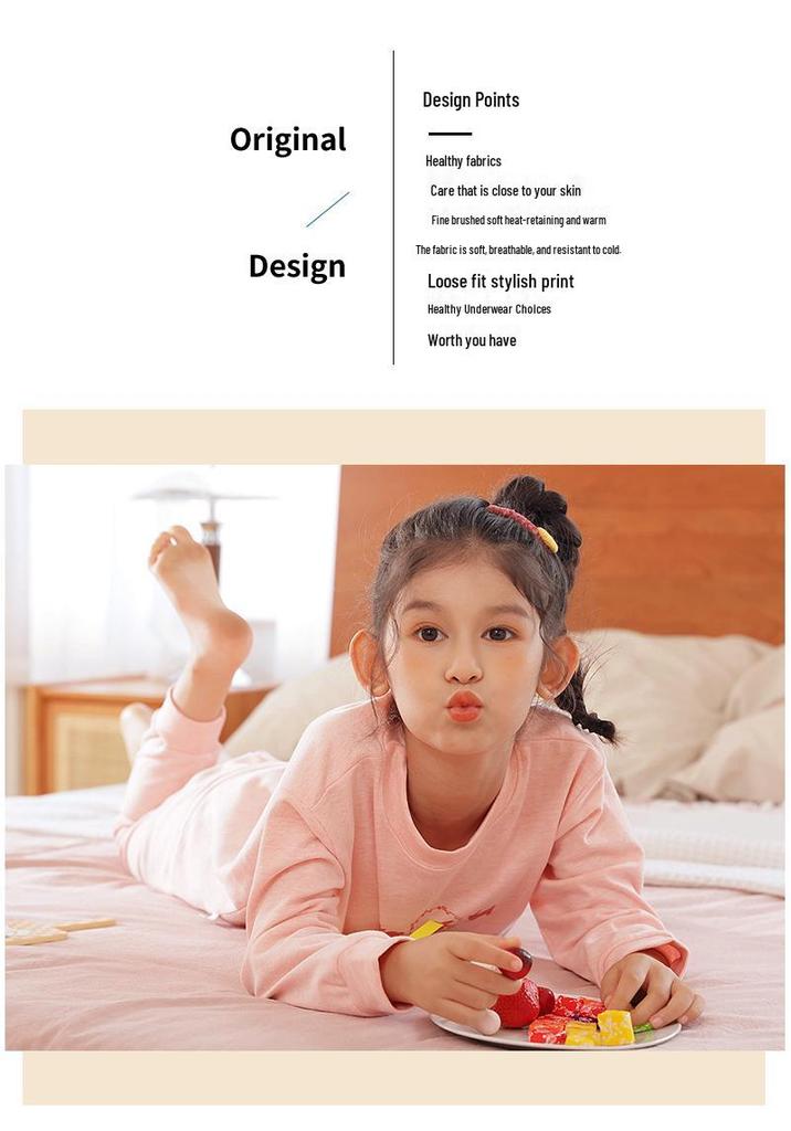 Children's A-Class Cotton Thermal Underwear Set - Thickened Velvet, Autumn Clothes & Pants