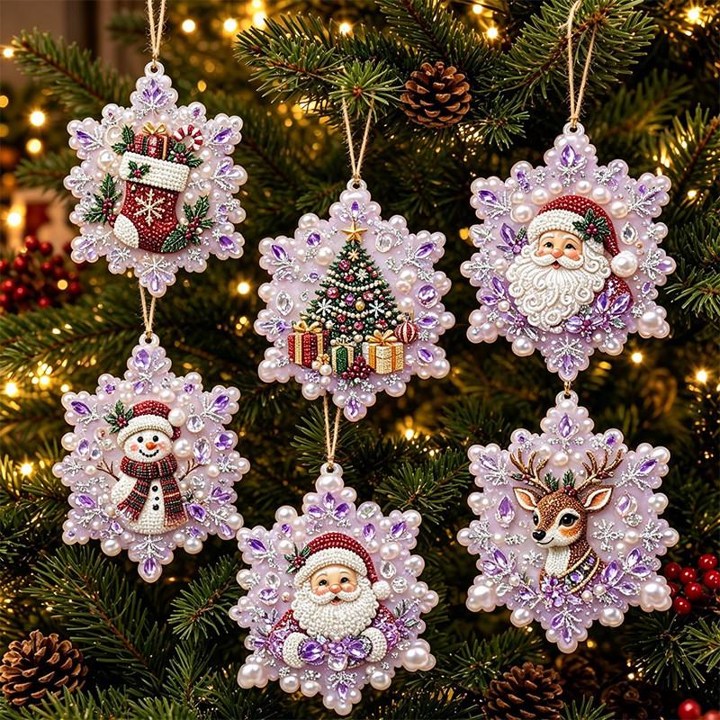 DIY Christmas Pearl Painting Kit Rope Tag Ornament Xmas Tree Decor