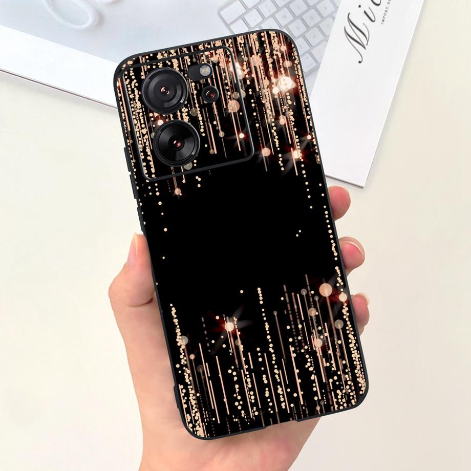 For Xiaomi Redmi 13C Case Xiaomi Mi 13T Pro Back Cover Soft Matte Liquid Silicone Flower Cartoon Printing Capa For Mi13T Pro Bag