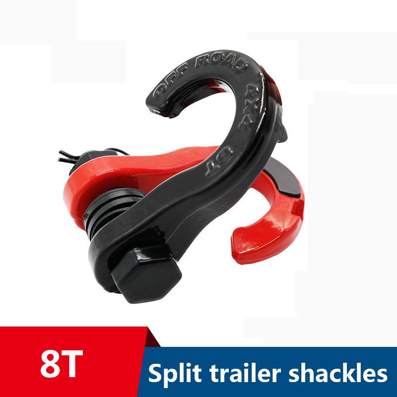 Split trailer shackles 2Pcs Trailer U-hook 8Ton 3/4" D Shackles Set for Vehicle Recovery 4WD Offroad Parts Towing Hook
