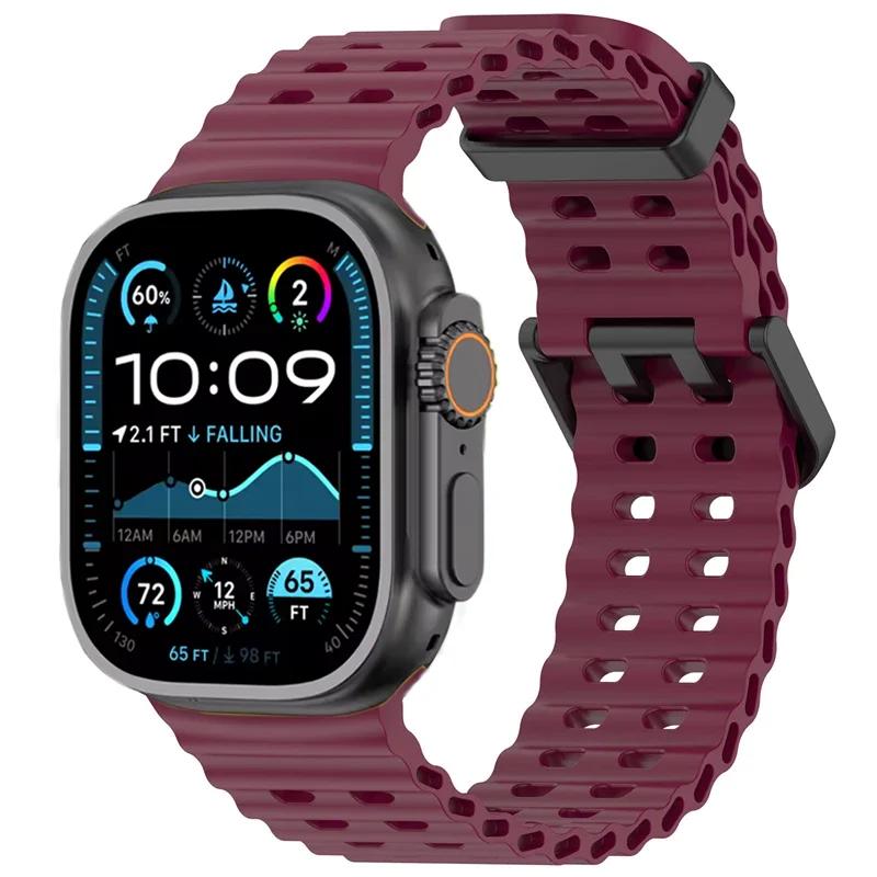 Ozean-Silikonarmband für Apple Watch Ultra 3 2 49mm/11 10 46mm 45mm 44mm Sportarmband Armband iWatch Serie 9 8 7 6 5 4 SE 3