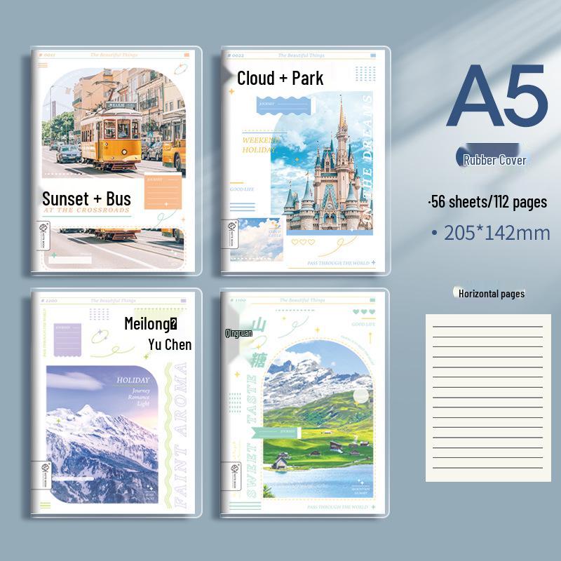 

Утолщенная пластиковая обложка A5/B5 - Большой простой блокнот для студентов колледжа и экзаменов