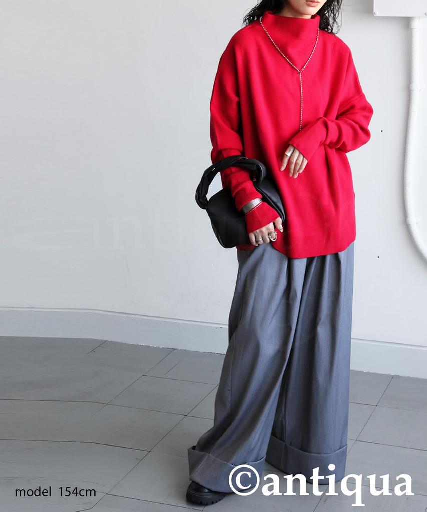 Antiqua Bottleneck Knit One Size Red Women's Top, NA-00496, 12,