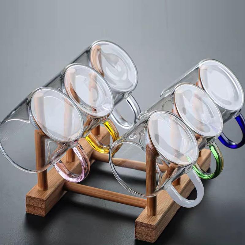 High Borosilicate Color Handle Glass Cup Milk Tea Cup Coffee Cup Household Small Capacity Kung Fu Tea Set Mini Tea Cup