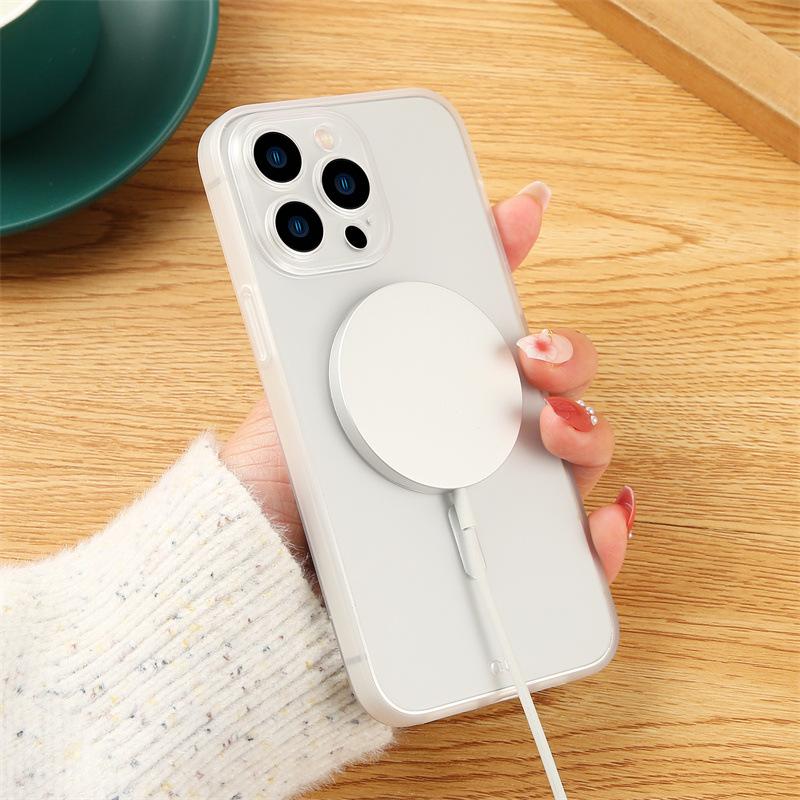 Applicable To IPhone14 Magnetic Suction Phone Case Two-in-one Apple 13promax Full-pack Transparent Hard Case