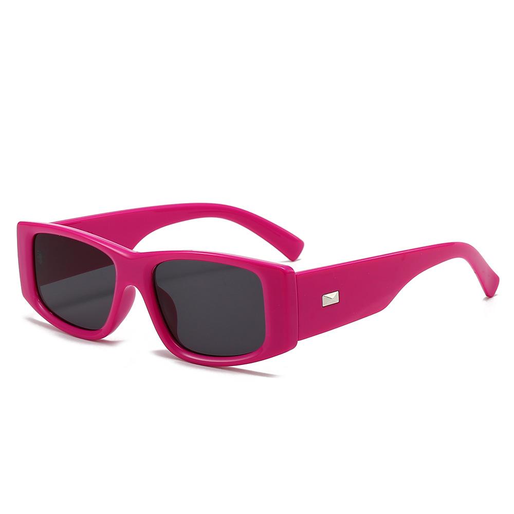 Rivet Envelope Summer Retro Small Square Frame Sunglasses Uv400 Ladies Retro Punk Rectangular Sunglasses Glasses Sun Visor Ins S
