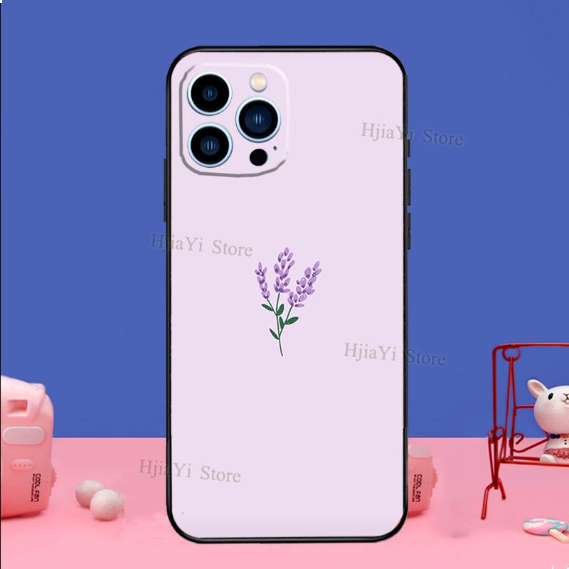 Minimalist Aesthetic Flower Case For iPhone 16 15 13 11 12 14 Pro Max XS XR X Plus 13 mini Soft Cover Fundas Capa Shell