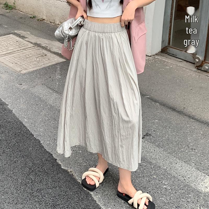 2026 Women's Retro French A-Line Knee-Length Umbrella Skirt