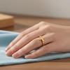 925 Sterling Silver Gold Vermeil Minimalist Cross Women Ring