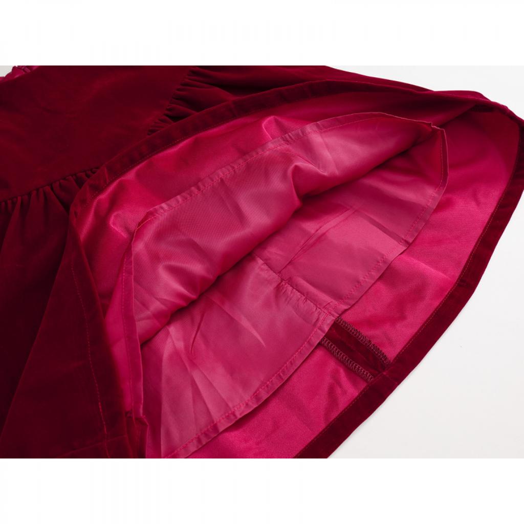 Mädchen Samt Ärmelloses Kleid 2024 Herbst Neu Baby Koreanisch Rot A-Linie Prinzessinnenkleid