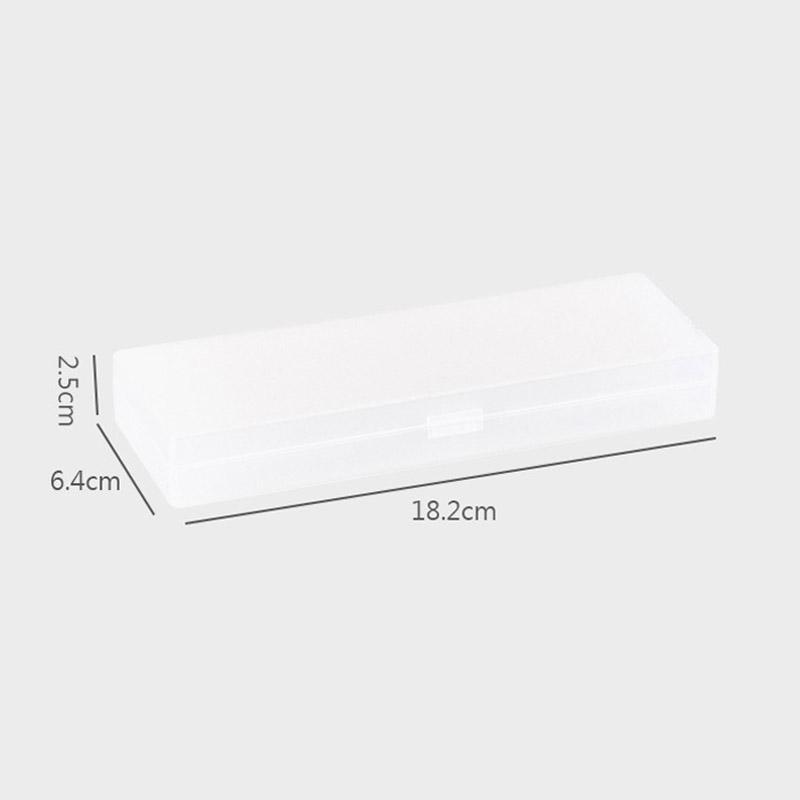 Matte Transparent Pencil Case - Frosted Plastic Pen Storage Box for School & Office Stationery Supplies (Simple Design)