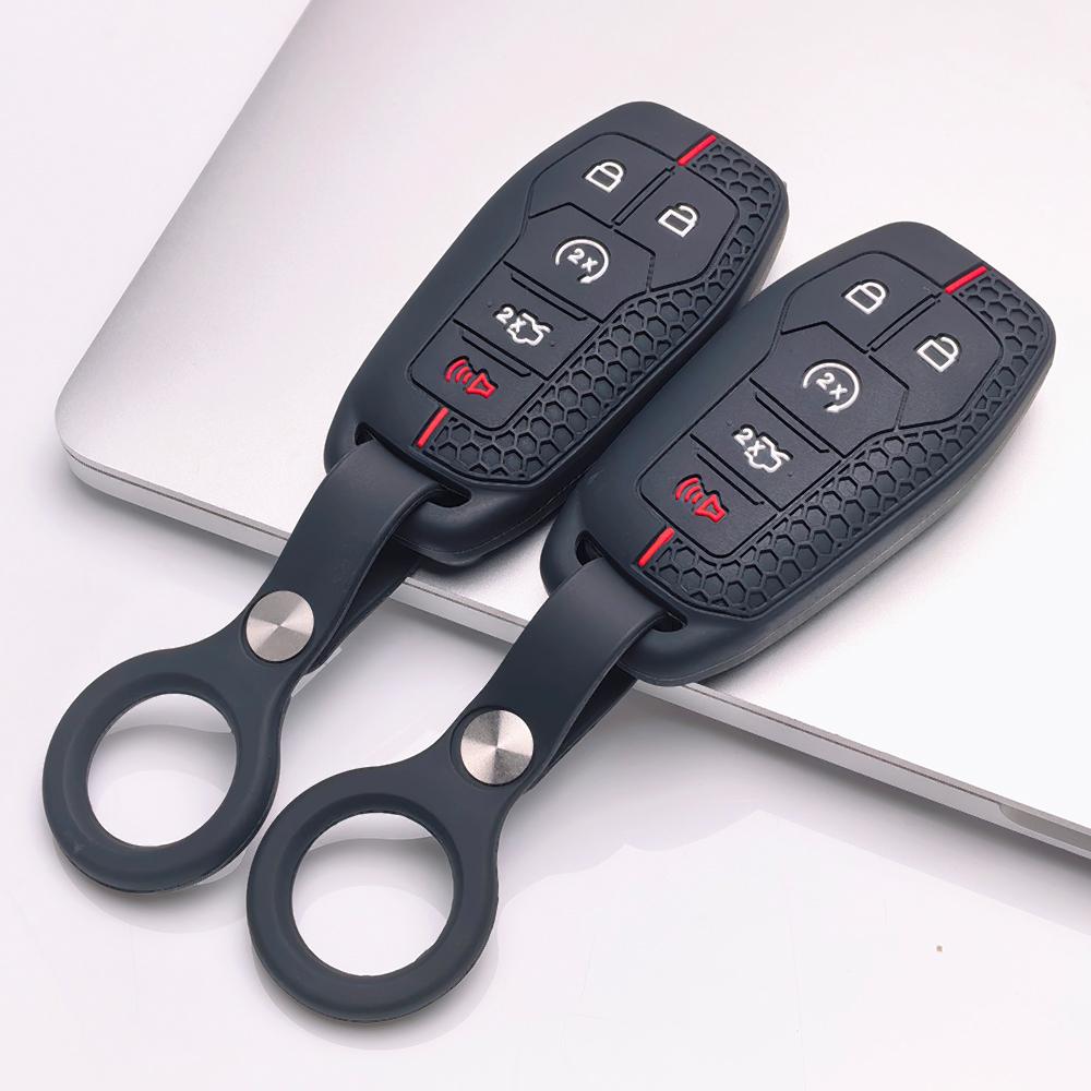 Silicone Key Fob Cover keychain fit Ford F150 F250 F350 F450 F550 Explorer Edge, Fits Ford Escape Focus F150 F250 F350 F450 F550 Explorer Edge Mustang