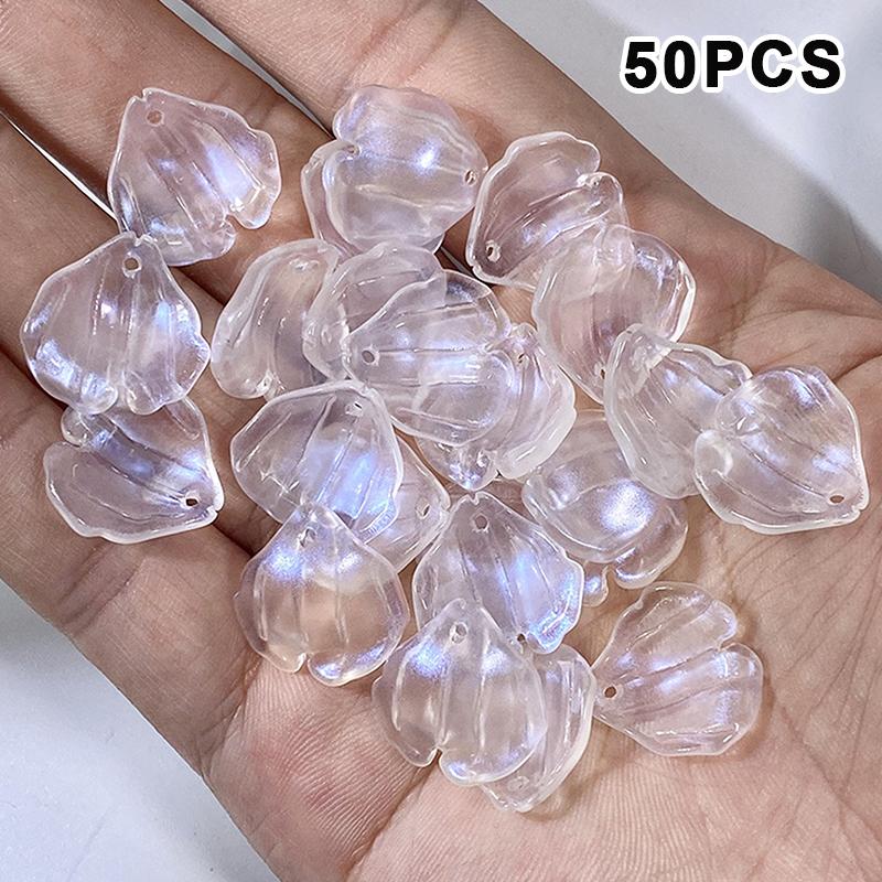50 Stück Acryl DIY Galsang Blume Lose Perlen Ohrringe Zur Schmuckherstellung Halskette Armbänder