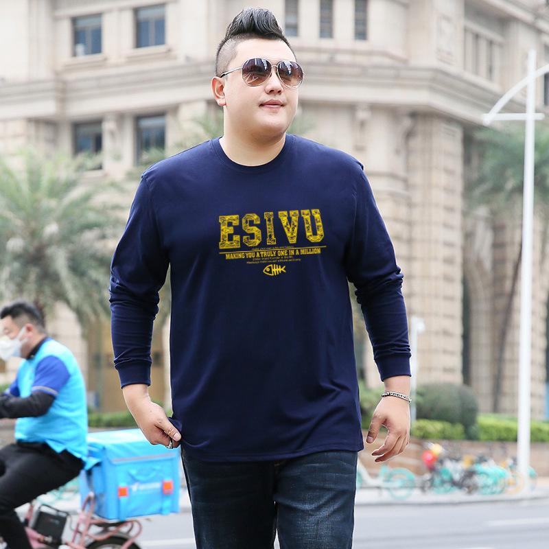 

Мужской летний повседневный мужской топ с длинным рукавом из чистого хлопка больших размеров с круглым вырезом, мужской свободный спортивный дышащий и удобный топ 7XL