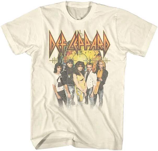 Def Leppard Pyromania Group Photo Men s T Shirt Rock Band Merch 3XL