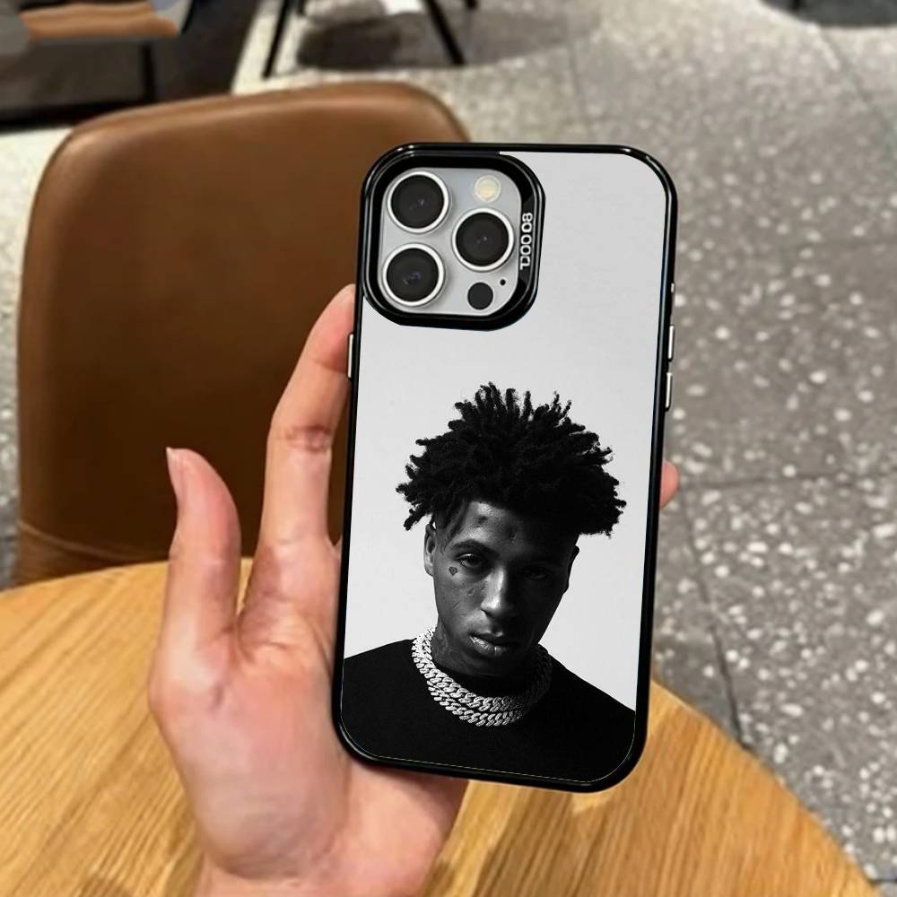 Rapper YoungBoy Never Broke Again   Phone Case For iPhone17,16,15,14,13,12,11 Plus,Pro Max Colored Silver Plated Inside Cover