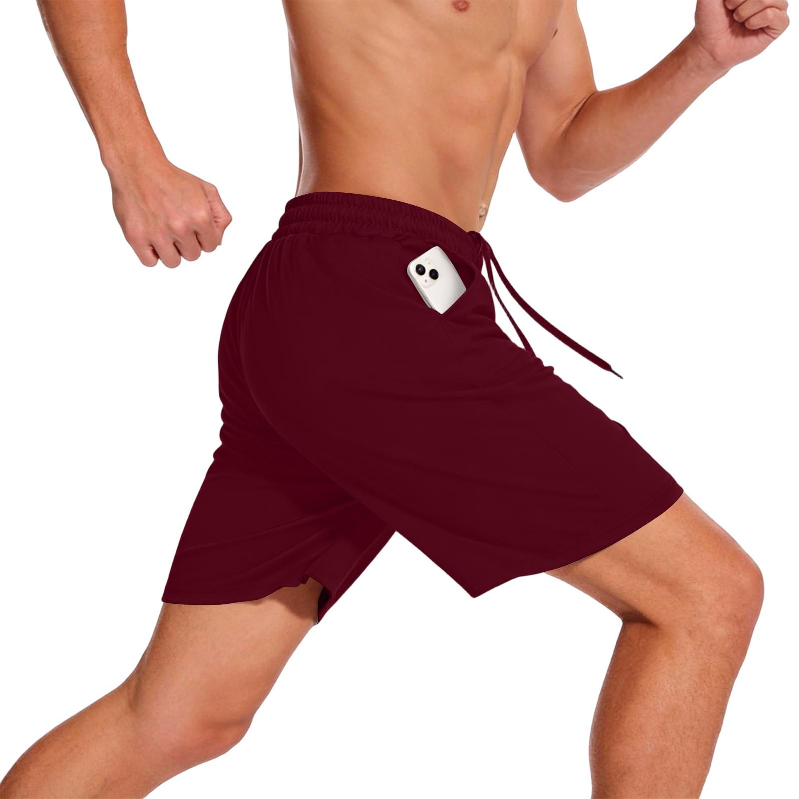 

Men s Quick-drying And Breathable Sports Shorts With Loose Fit, Casual , Pocket Design, Suitable For Outdoor Running, Training And Fitness. XL винний