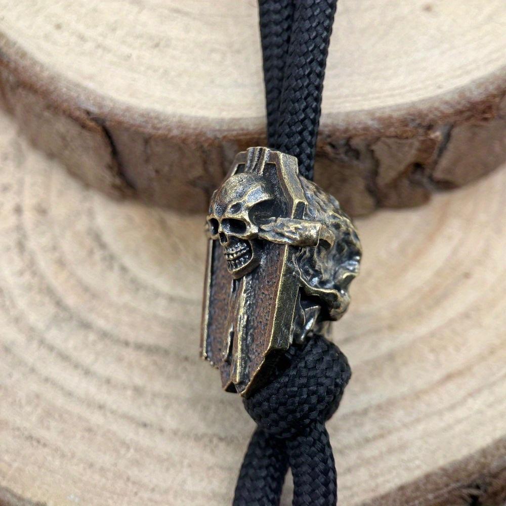 1/2Pcs Skull Cross Shield Brass Knife Beads EDC DIY Woven Bracelets Lanyard Pendants Accessories Outdoor Tool Hangings Decors.