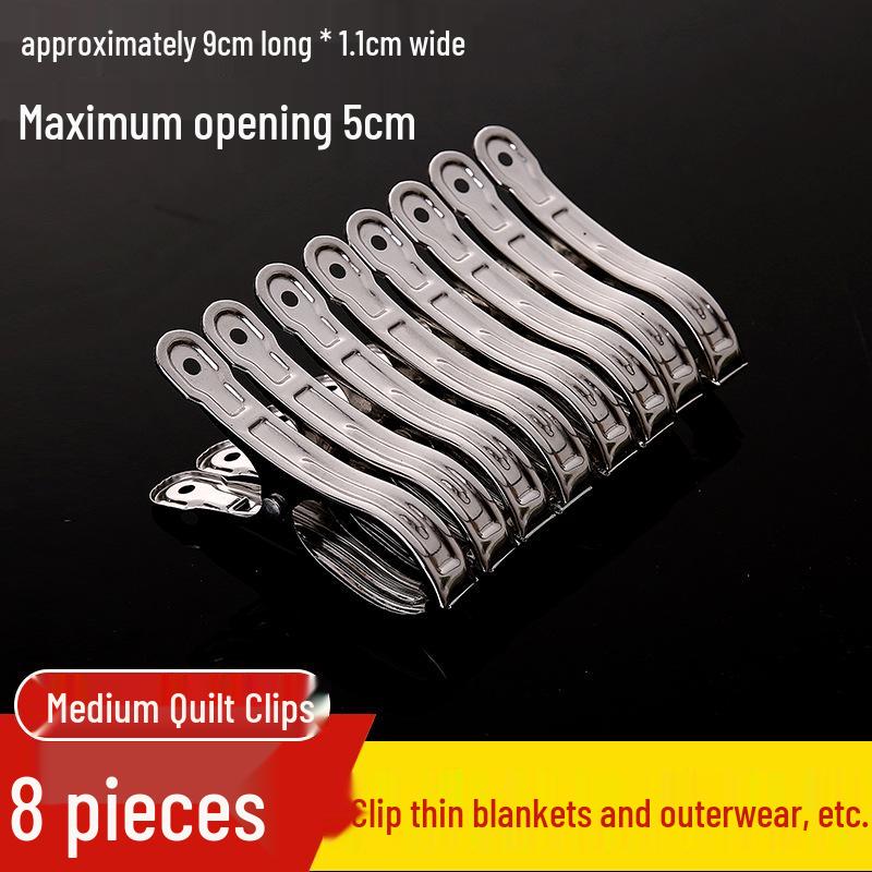 Stainless Steel Windproof Clothes Drying Clips - Large, Heavy-Duty Quilt and Sock Clips.