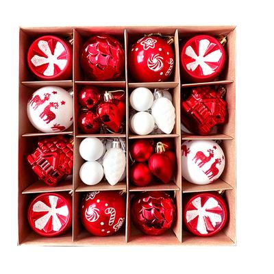 6cm Xmas Ball Ornament Painted Electroplated Plastic Xmas Tree Decorative Ball Set for Indoor