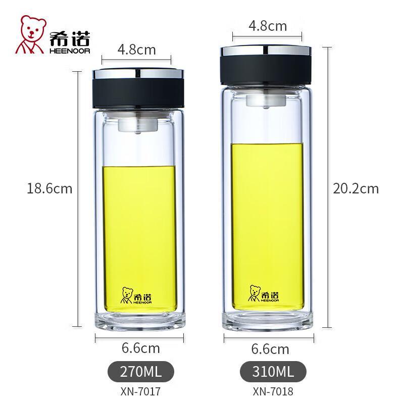 Heenoor Portable Double-Wall Glass Tea Tumbler