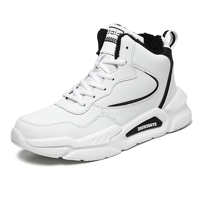 Winter velvet high-top sports shoes men's large size warm two cotton shoes couple versatile casual shoes children