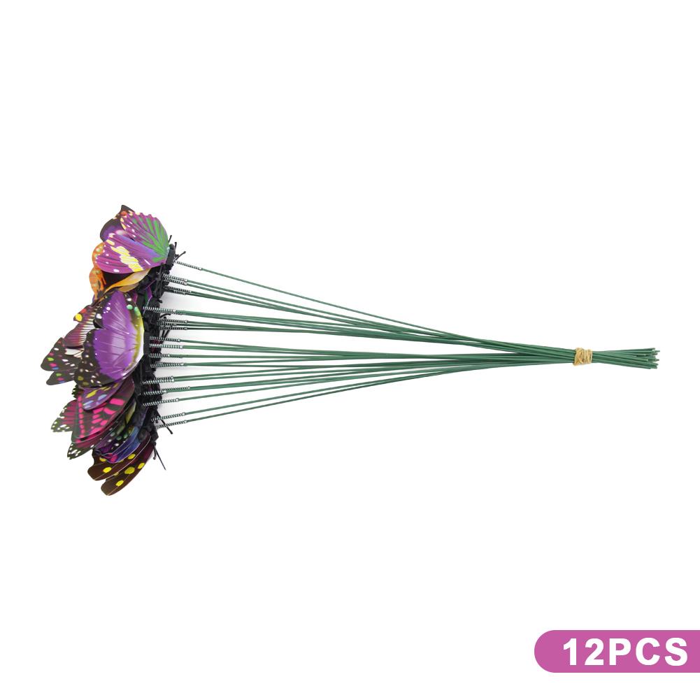 12Pcs Simulated Butterfly Stakes Garden Waterproof Butterfly Ornaments Indoor Outdoor Yard Patio Plant Pot Flower Bed