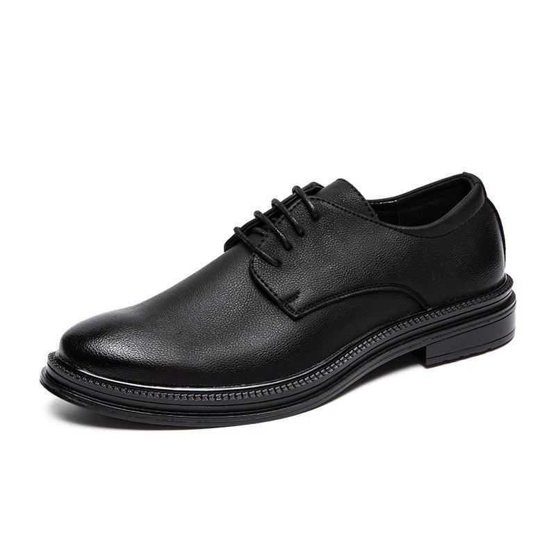 Summer Men's Business Leather Shoes Men's Black Casual Fashion Dress Breathable Trendy Shoes Leather Shoes Men's Shoes