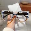 Fashion Patchwork Color Frame New in Women Crystal Shiny Glasses Non-prescription Original Brand Design Decor Eyewear