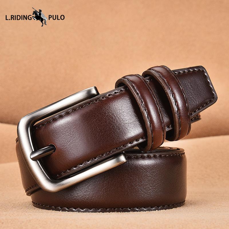 Men's Leather Belt Business Men's Leather Casual Pin Buckle Belt