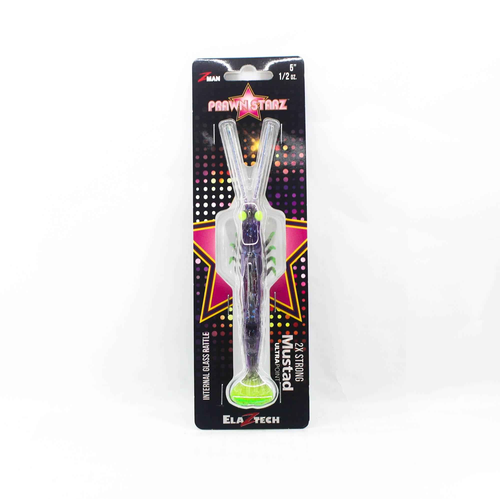 Zman Soft Lure PrawnstarZ 5 Inch Plum Chartreuse (9217)