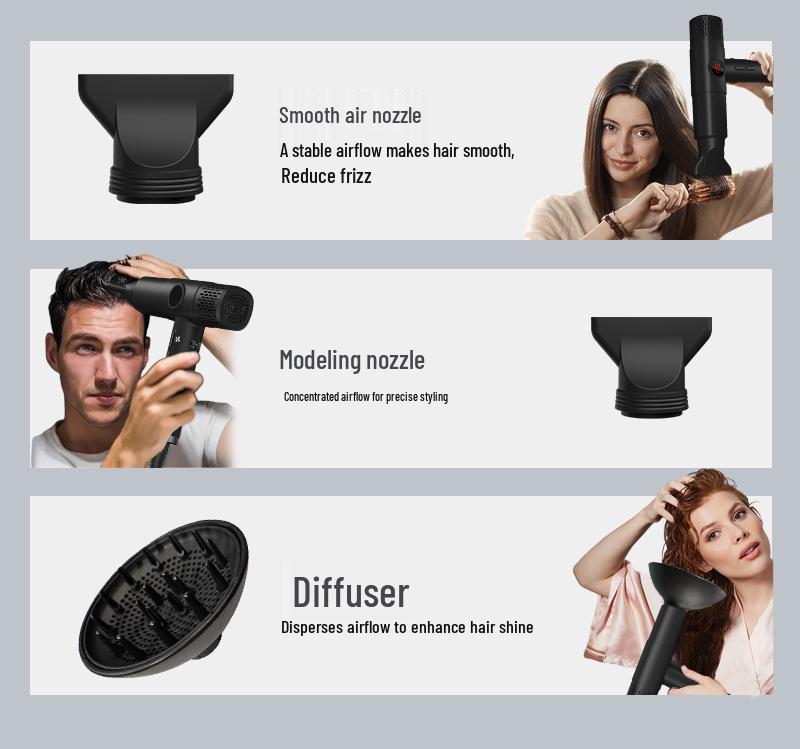 High-Speed T-Shaped Hair Dryer with Heat-Cold Alternating and Negative Ion Technology for Barber Shops