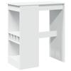 VidaXL Bar Table with Shelves White Engineered Wood, Pub Table, High Table, Bar Stool Table, Bar Table 854337