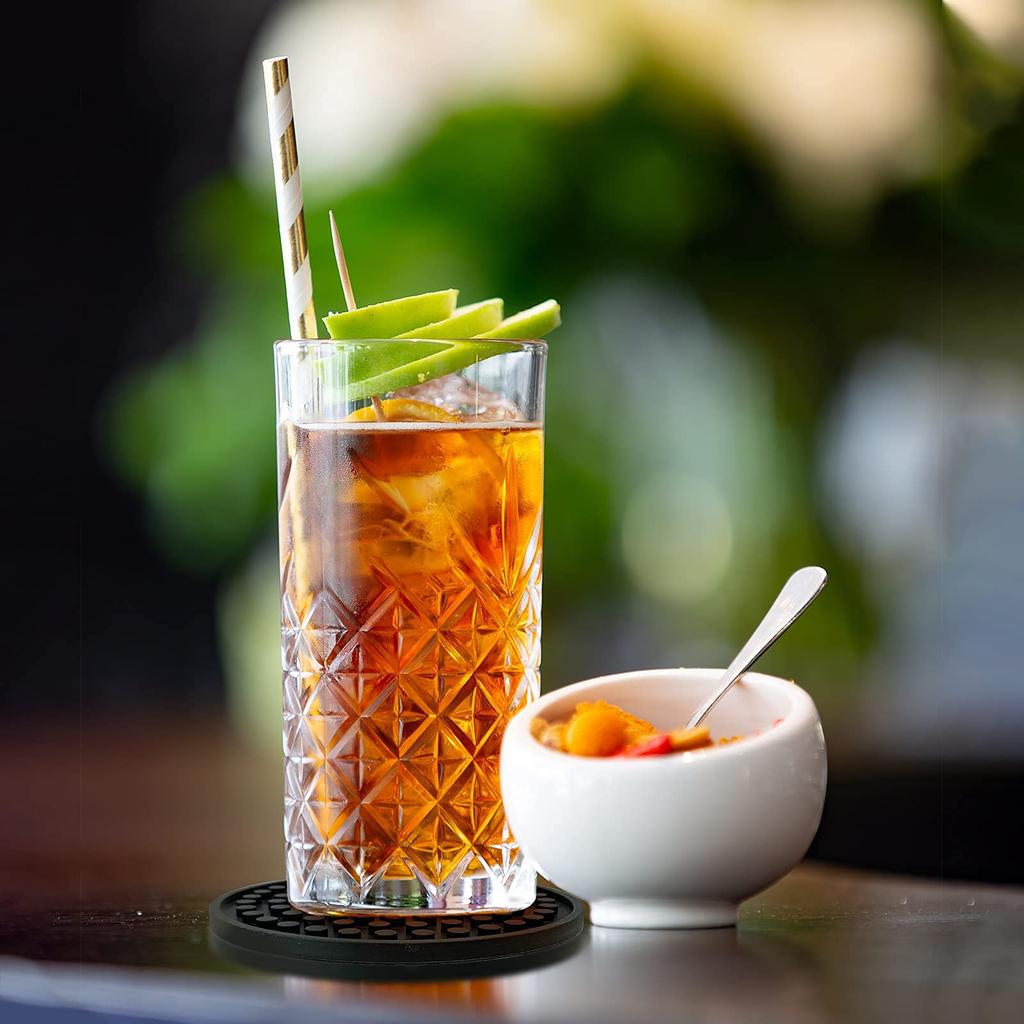 SOTECH Silicone Coasters Insulated Cup Easy to for Drinks and Home Tables of with - Thick, Non-Slip, Non-Stick, Mats, Clean, Anti-Slip (Set 6, Round,