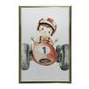 Boy In a Racing Car Poster Boy In a Racing Car Poster, 50X70 Cm, Frameless, Premium Canvas On Stretcher