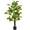 Artificial Ficus Plant 130 Cm With 78 Leaves And Decorative Artificial Plant Pot For Indoor And Outdoor Home Living Room Office Green