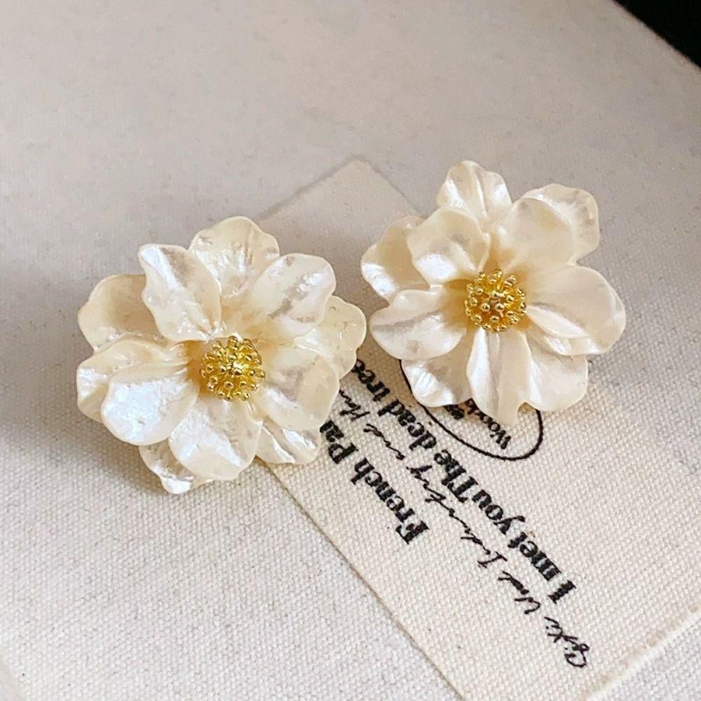 Luxury Camellia Earrings Irregular Petals Earrings Fashion Flower Earrings  For Women Girls