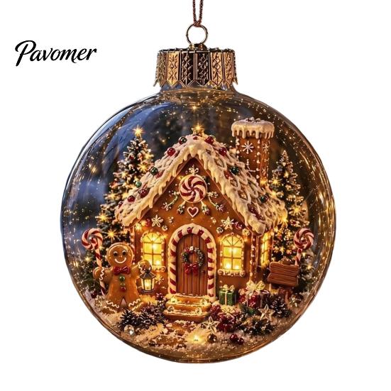 Durable Holiday Party Supplies Glowing Christmas Story Ornament, Mini Scene in Ball, Light Up Hanging Decorations for Garden Clear Plastic Ball