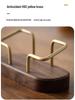 Ovale Massief Houten Visitekaarthouder met Messing Klem - Creatieve Minimalistische Kaartopbergdoos Standaard