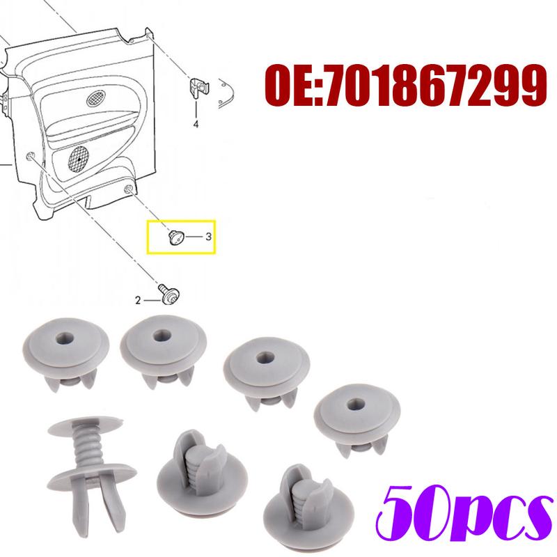 50pcs Car Trunk Lining Retainer Car Trim Panel Lining Clips Car Interior Accessories For VW Volkswagen T4 T5 Transporter Eurovan