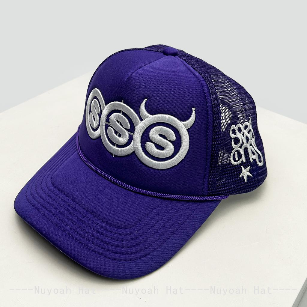 And Women Personalized Devil Horns Letter Prints Embroidery Baseball Caps Air Permeable Mesh Sun Protection Hip Hop Trucker Caps All-Match Outdoor